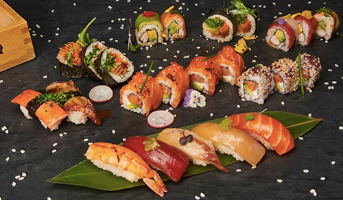 A platter of sushi
